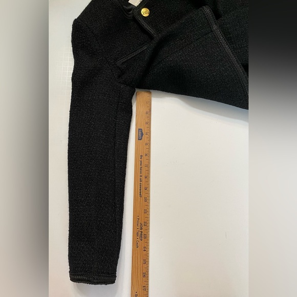 Black Tweed Wool Blend Cropped Women’s Blazer size S - Picture 7 of 16